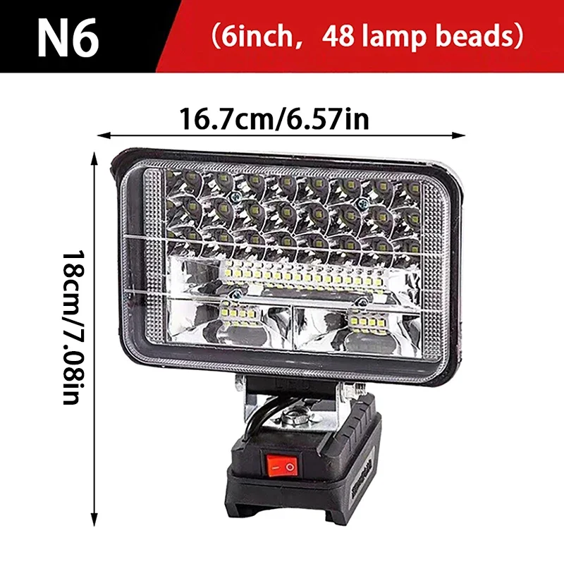 5/8Inch Led Light Portable Spotlights Cordless Outdoor Work Fishing Handheld Emergency Tool Light Fit Makita 18V Battery