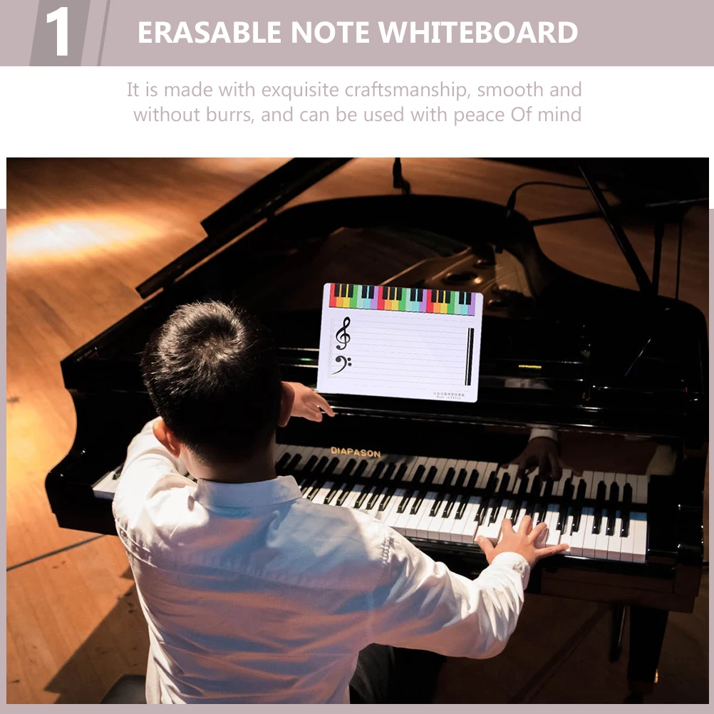 2Pcs Magnetic Whiteboard Music Teaching Tool Writable Erasable Note Whiteboard Reusable Stave Board Presentation Supplies
