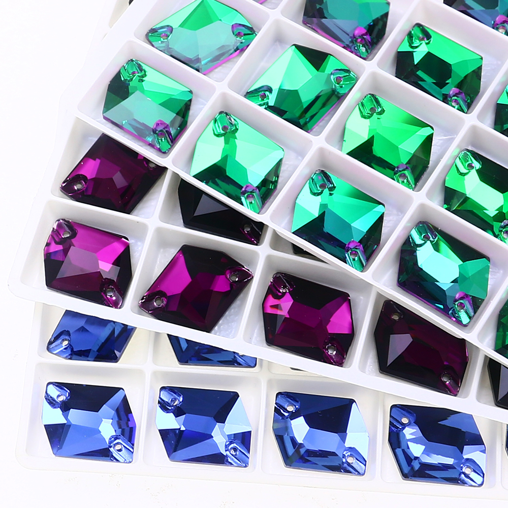 Tất Cả Các Kích Thước Màu AB Flatback May Trên Đá Thủy Tinh Pha Lê Vũ Trụ May Kim Cương Cho Áo Cưới Quần Áo Phụ Kiện
