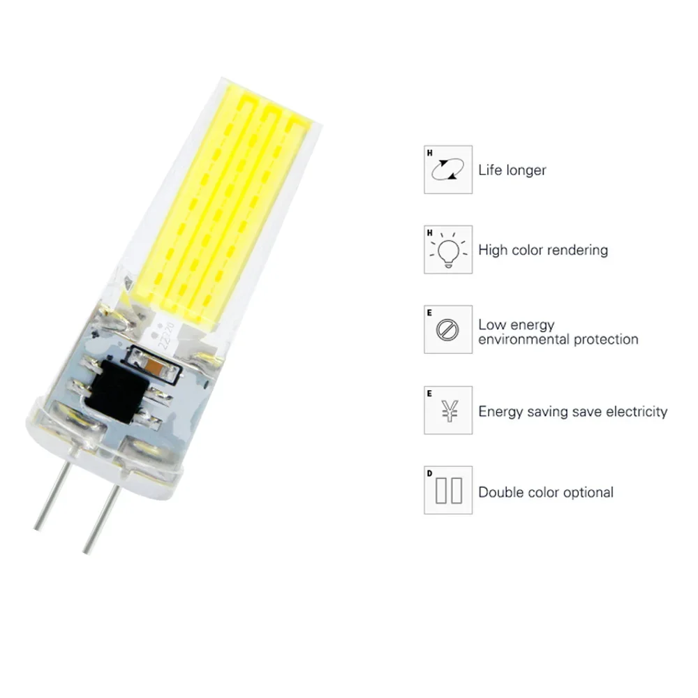 Lámpara LED COB G4 E14 G9 12V 220V regulable 6W 9W bombilla LED COB Lampada iluminación LED reemplazar foco halógeno lámpara LED