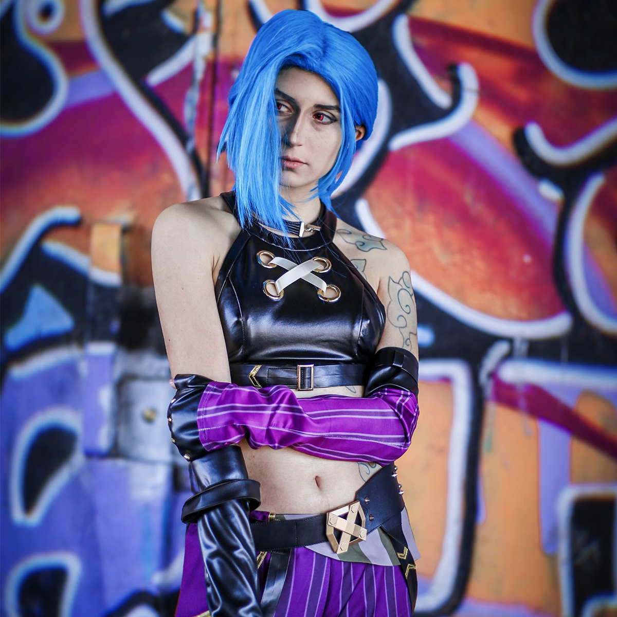 HOLOUN LOL juego Jinx Cosplay disfraz peluca Loli traje Halloween regalo de Navidad Cos convención