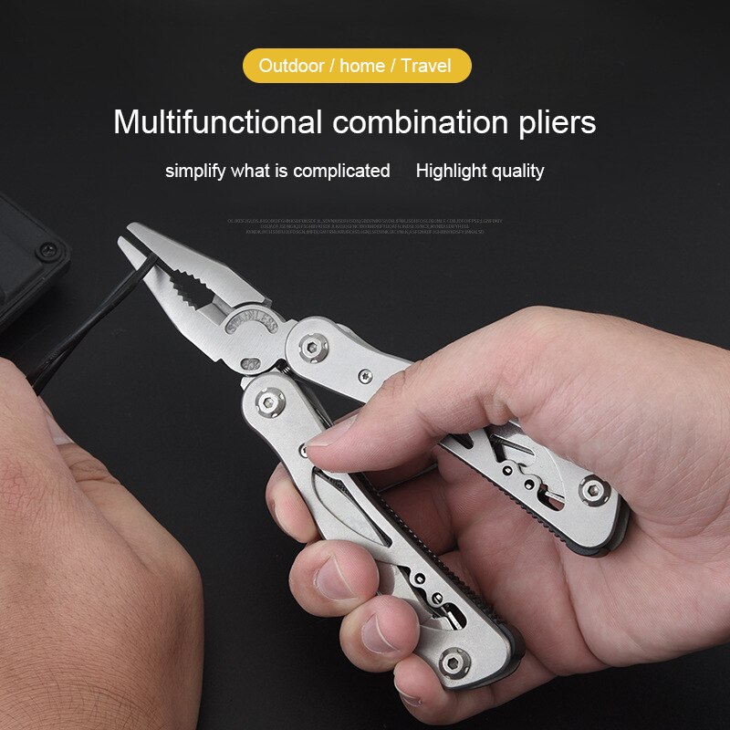Pinza per coltello tascabile multifunzionale in acciaio inossidabile per esterni pieghevole mini strumento di salvataggio di sopravvivenza multiuso compatto portatile