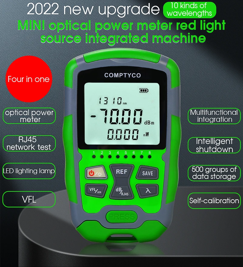 Mini Optical Power Meter M5/M7/MC5/MC7 FTTH มือถือสายไฟเบอร์ออปติกทดสอบ OPM -50 ~ + 26/-70 ~ + 10dBm พร้อมการทดสอบเครือข่าย/ไฟ LED