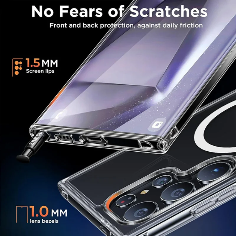 TPU für Magsafe magnetisches kabelloses Laden transparentes Gehäuse für Samsung Galaxy S24 S23 S22 Ultra Plus stoß feste Silikon hülle