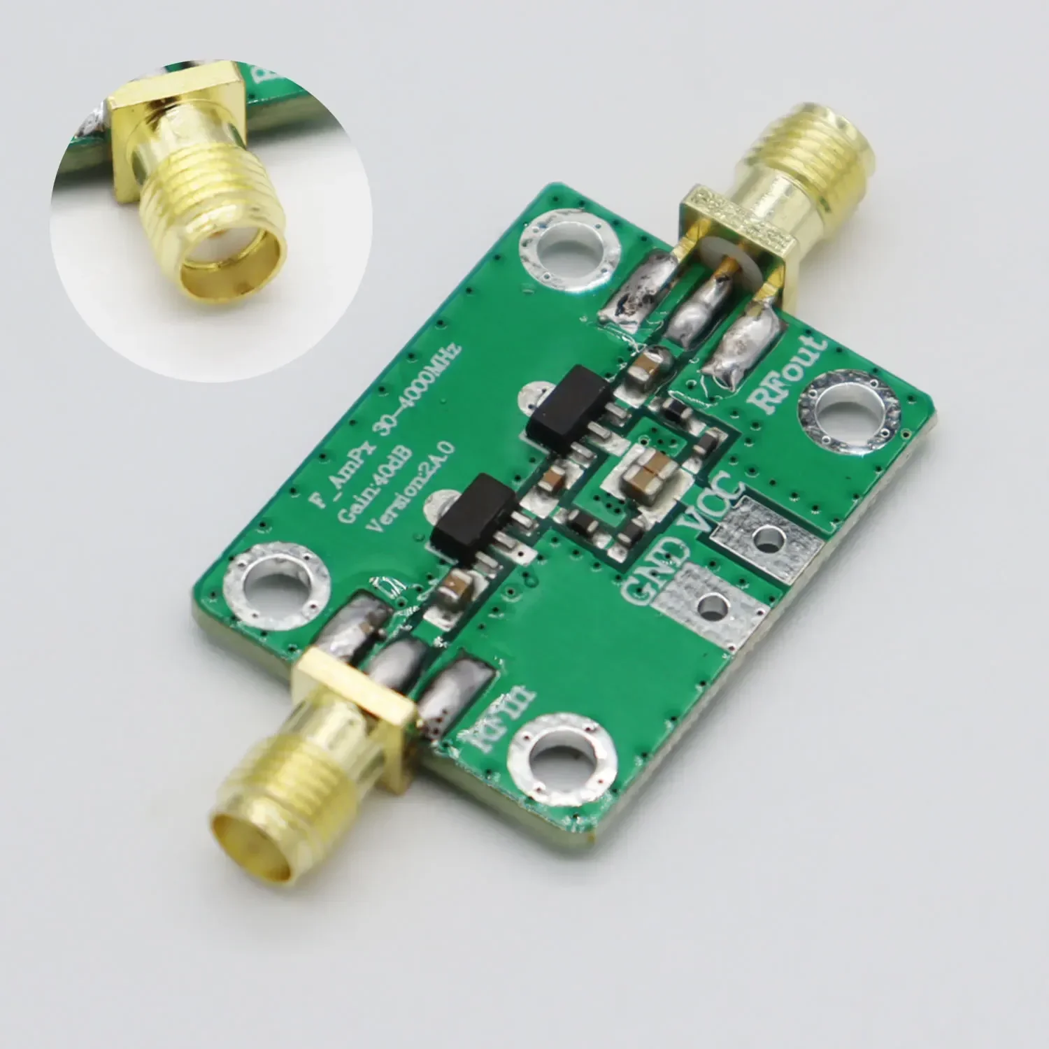 Novo módulo amplificador rf de ganho 30-4000mhz 40db, módulo de ganho de placa amplificadora de alta frequência, rádio amador, medidor rf