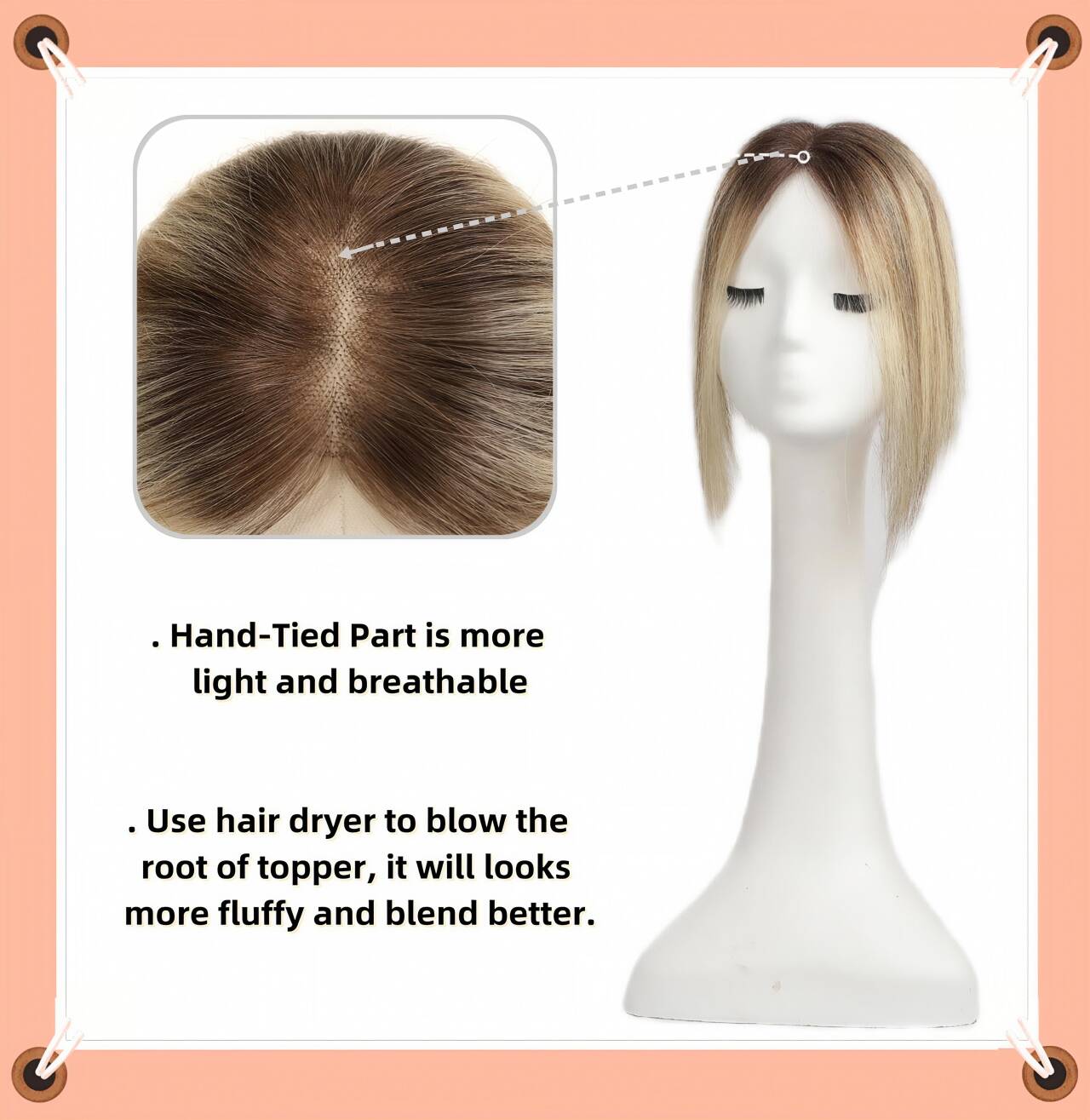 100% Remy cheveux humains naturel cheveux Topper postiches pour femmes Base en soie 3Clip dans les Toppers cheveux suisse dentelle cheveux Topper respirant