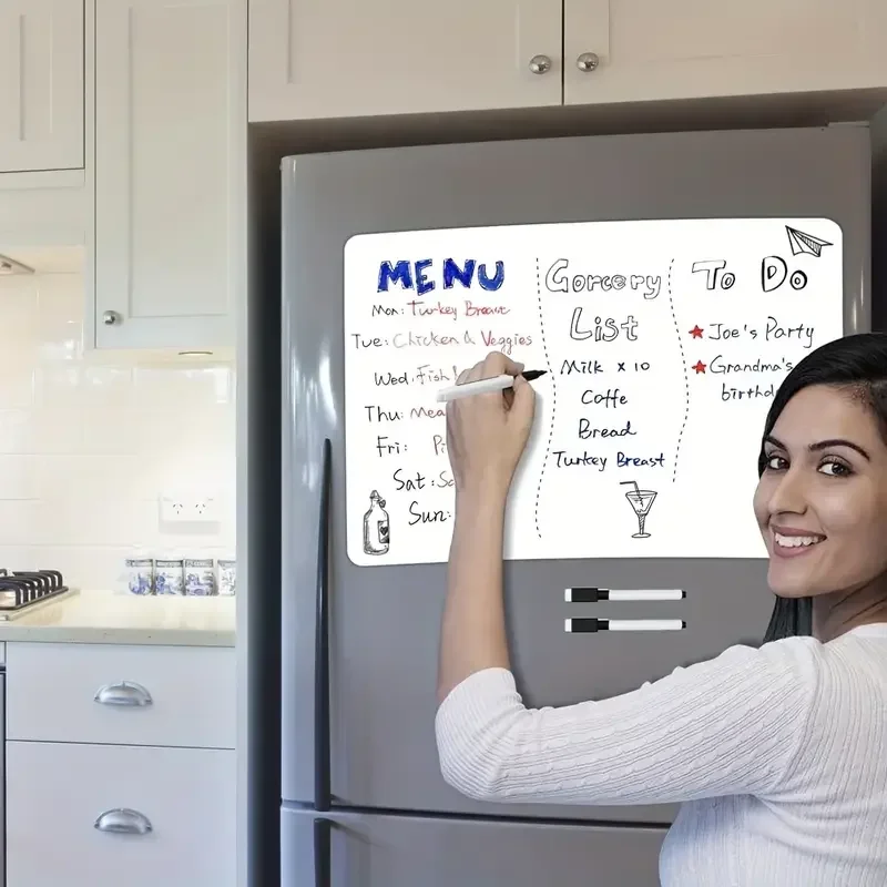 Erasable flexible label refrigerator magnet whiteboard dry wiping board refrigerator sticker kitchen memo grocery list A3/A4/A5