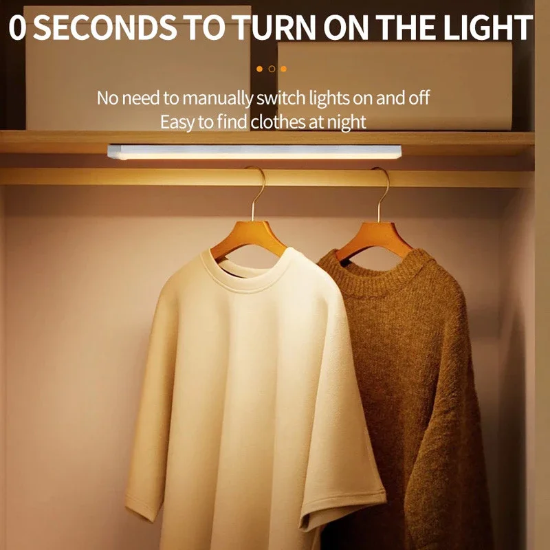 4-teilige kabellose wiederaufladbare LED-Schrankleuchte mit Bewegungsmelder – ideal für Schrank, Küche, Kleiderschrank, Treppen – batteriebetriebene Nacht