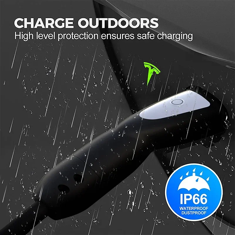 Foyree-cargador EV portátil, estación de carga de 3,5 kW, corriente ajustable de 16A, carga rápida con enchufe NACS, Compatible con coches Tesla