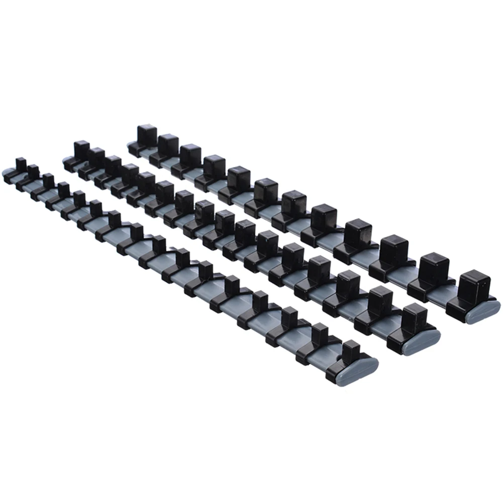 New 3pcs Socket Organizer Tray 340 mm Socket Holder 1/4" 3/8" 1/2" Socket Wrench Organizer 1 set Home Tool Storage Supplies