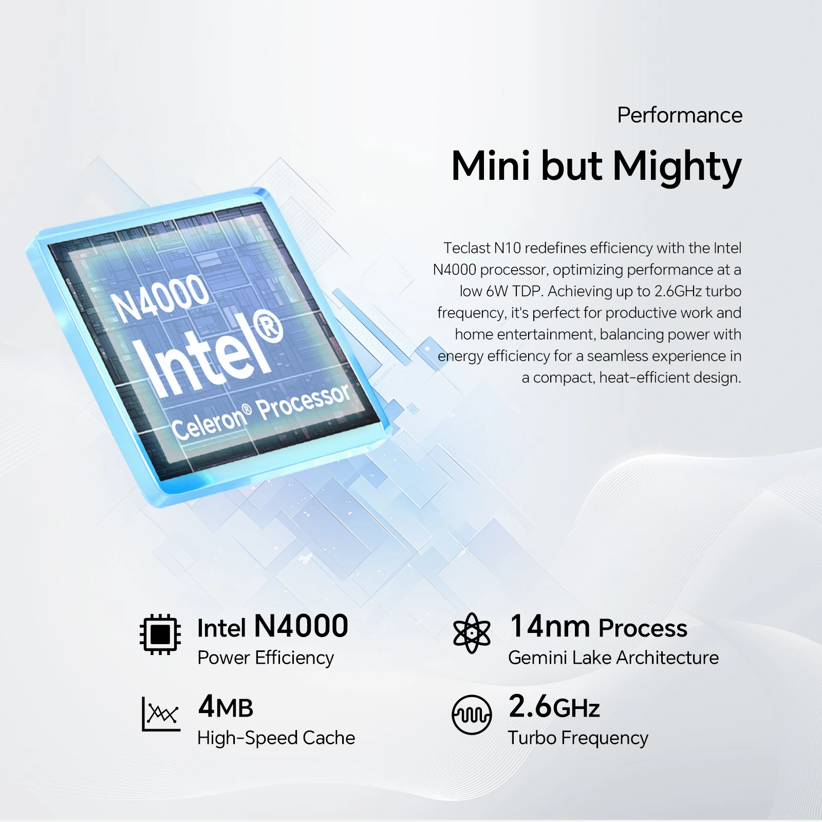 Teclast N10 Mini PC Windows11 Pro Intel N4000 6 GB RAM 128 GB ROM M.2 SSD Desktop portatili Mini computer HDMI + VGA USB3.2x3 RJ45