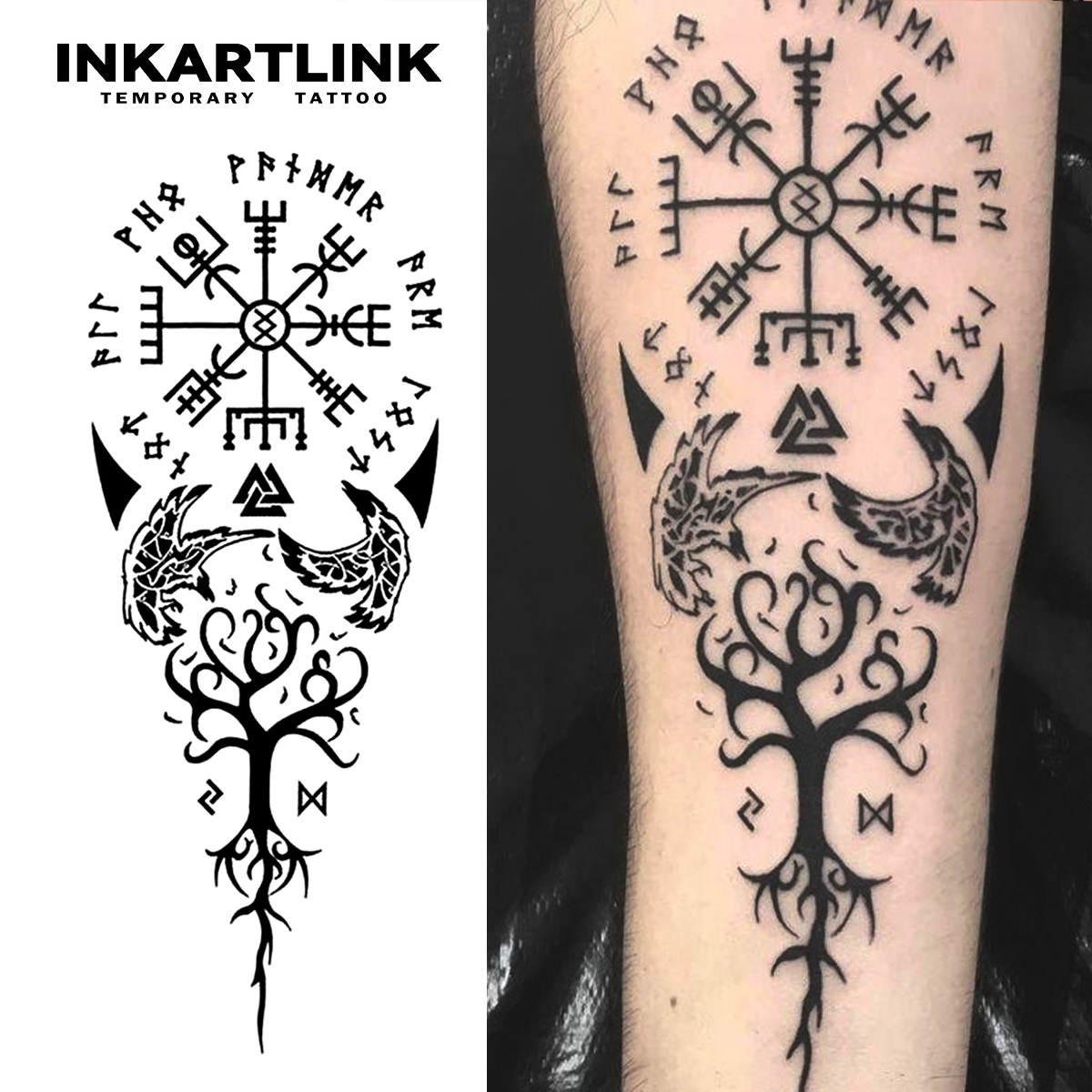 Tatuagem temporária de símbolos antigos, dura até 15 dias, nova tecnologia, adesivo semipermanente mágico à prova d'água.