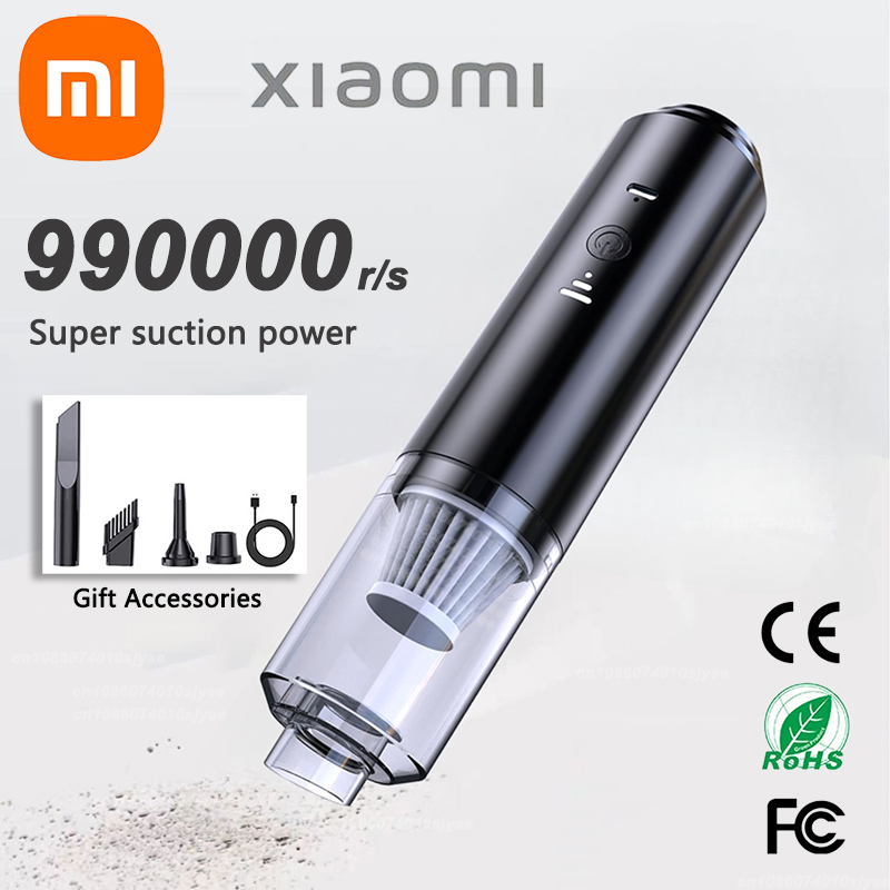 Xiaomi-aspiradora potente de mano inalámbrica, 990000pa, súper potencia de succión para el hogar, limpia sin rincones muertos