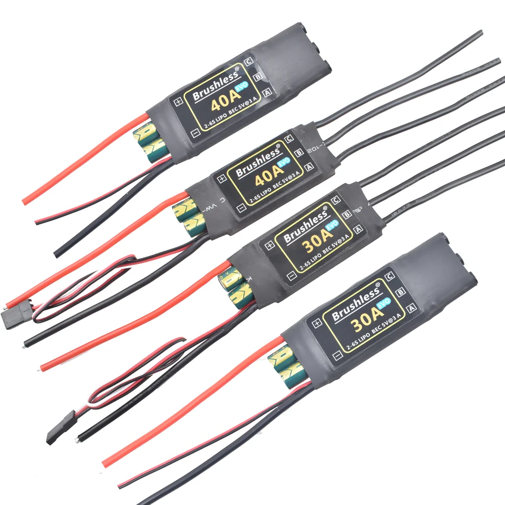 HV Brushless 10A 20A 30A 40A 50A 60A 80A 100A ESC 2-6S Lipo Battery 3A/5V BEC Quadcopter Aircraft FixedWing Multi-axis Drone