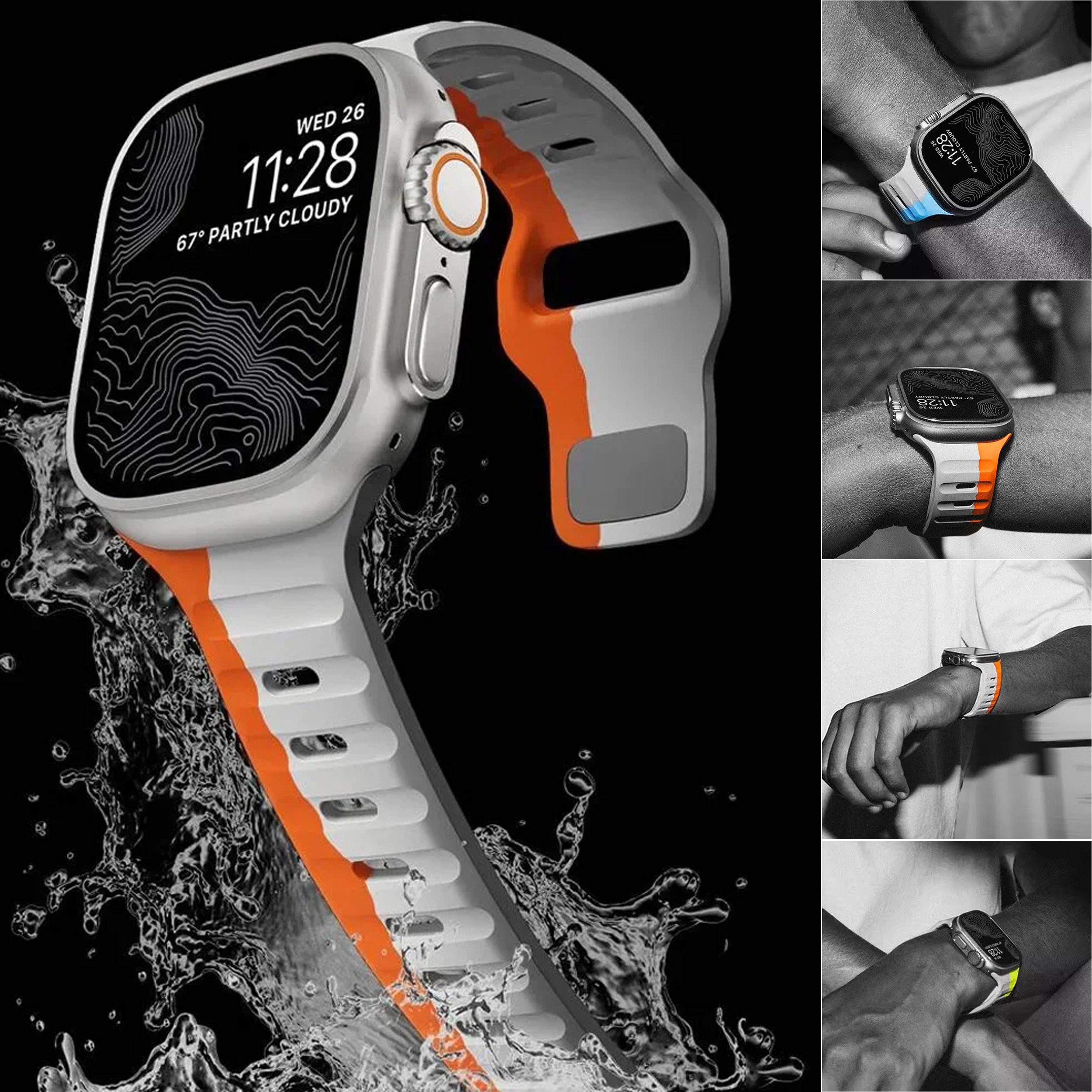 Soft Silicone Strap for Apple Watch 38/42 40/44 41/45 42/46 49mm Sport Smart Watch Bands Accessories IWatch 5 6 7 8 10 Bracelet