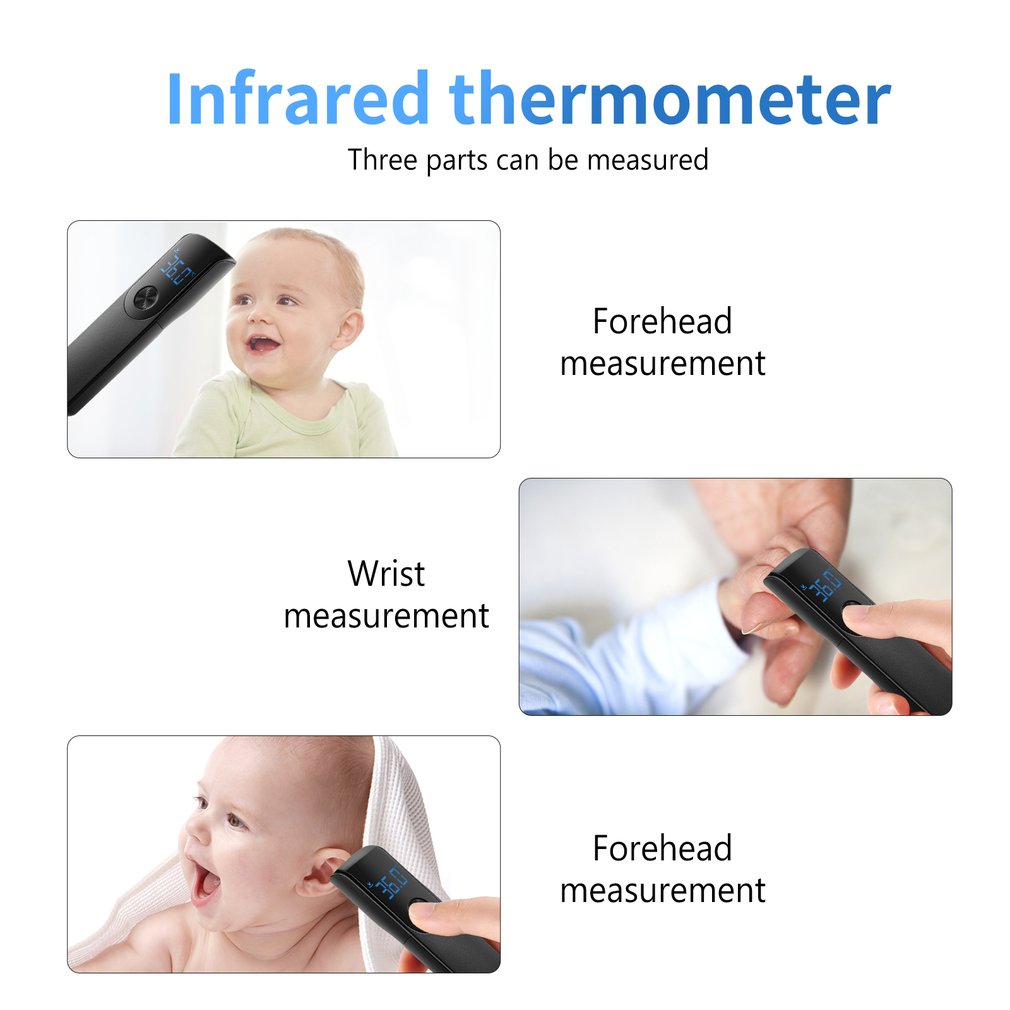 Termometro per febbre a infrarossi LCD digitale per neonati Termometro per orecchie per temperatura corporea laser senza contatto per adulti Pulsossimetro per dito