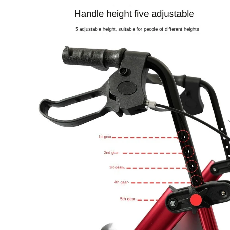 Carrinho de compras de liga de alumínio para idosos carrinho de compras scooter walker com carro familiar multifuncional de quatro rodas