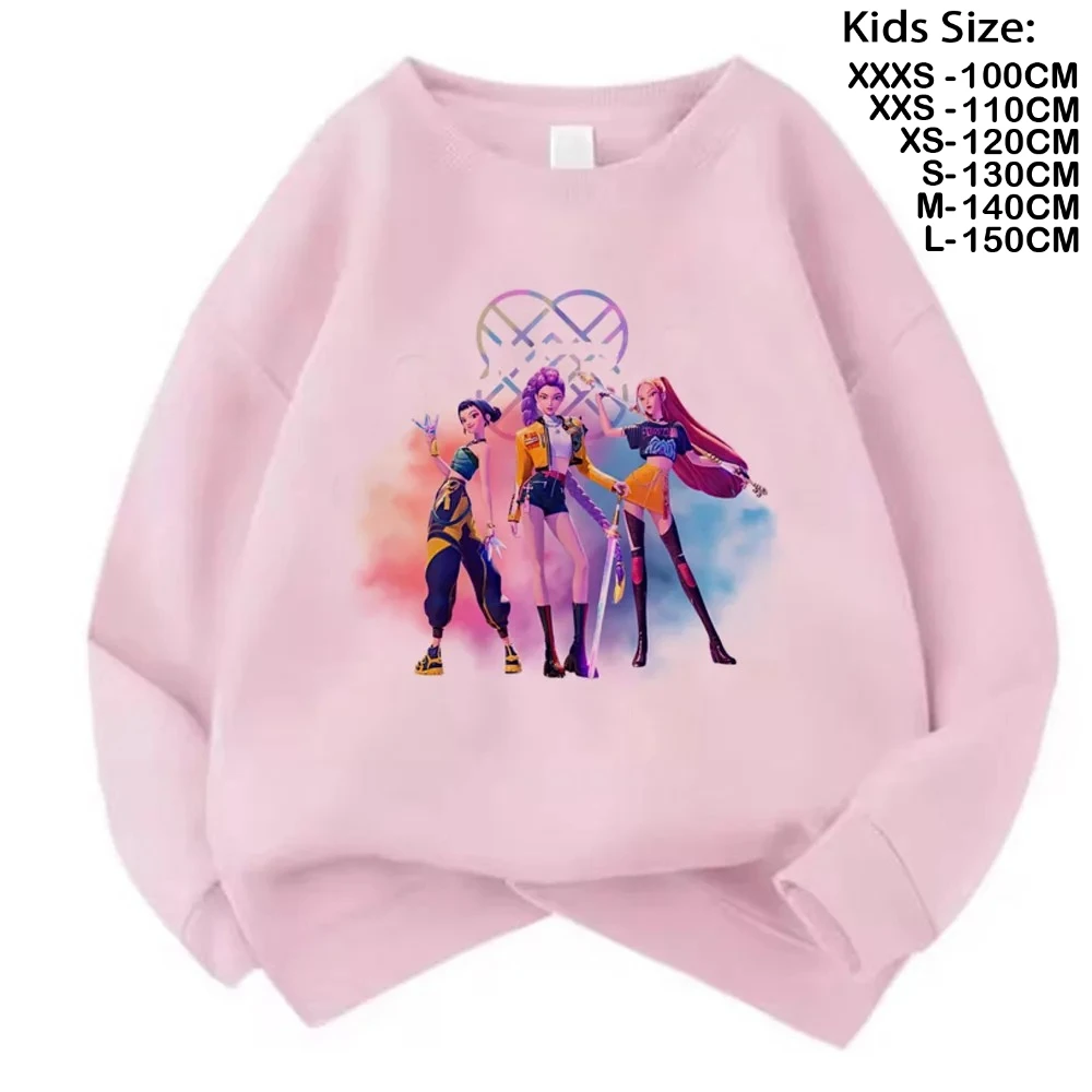 Fãs do filme presente moletom com capuz meninas crianças huntrix kpop demônios caçadores moletom infantil bonito tigre harajuku com capuz para meninos meninas