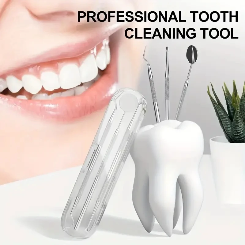 3/4/5/6pcs Set di strumenti dentali in acciaio inossidabile Igiene orale dentale Pulizia endoscopica Rimozione del calcolo Macchie dei denti e tartaro