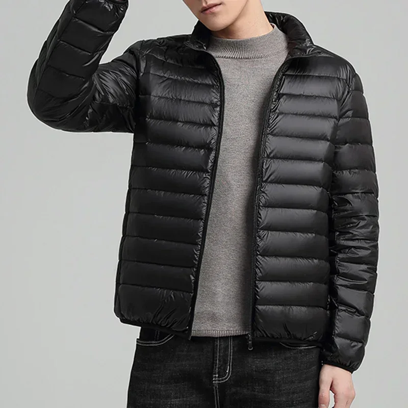 Parkas cálidas y ligeras para hombre, Parkas con relleno de algodón y cuello levantado, chaquetas gruesas informales, abrigos de invierno para hombre