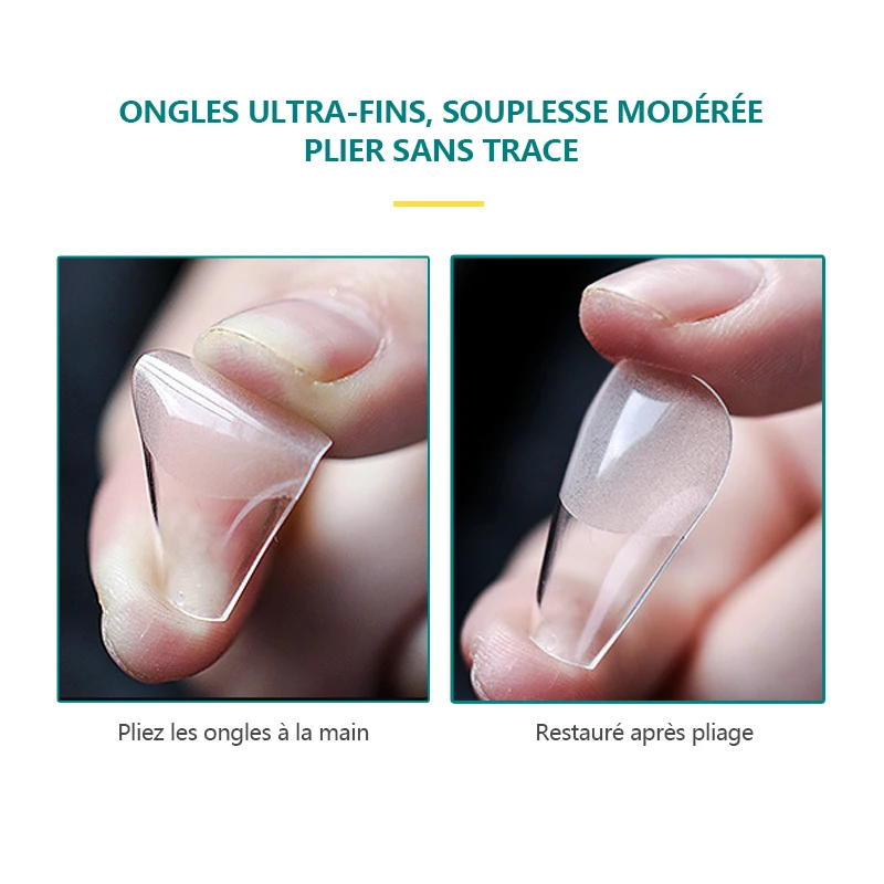 NAILPOP-Faux Ongles pour Système d'Extension, Couverture Complète, Pression sur N64.Coffin, Gel Doux, Pose Américaine, Capsule, 120 Pièces