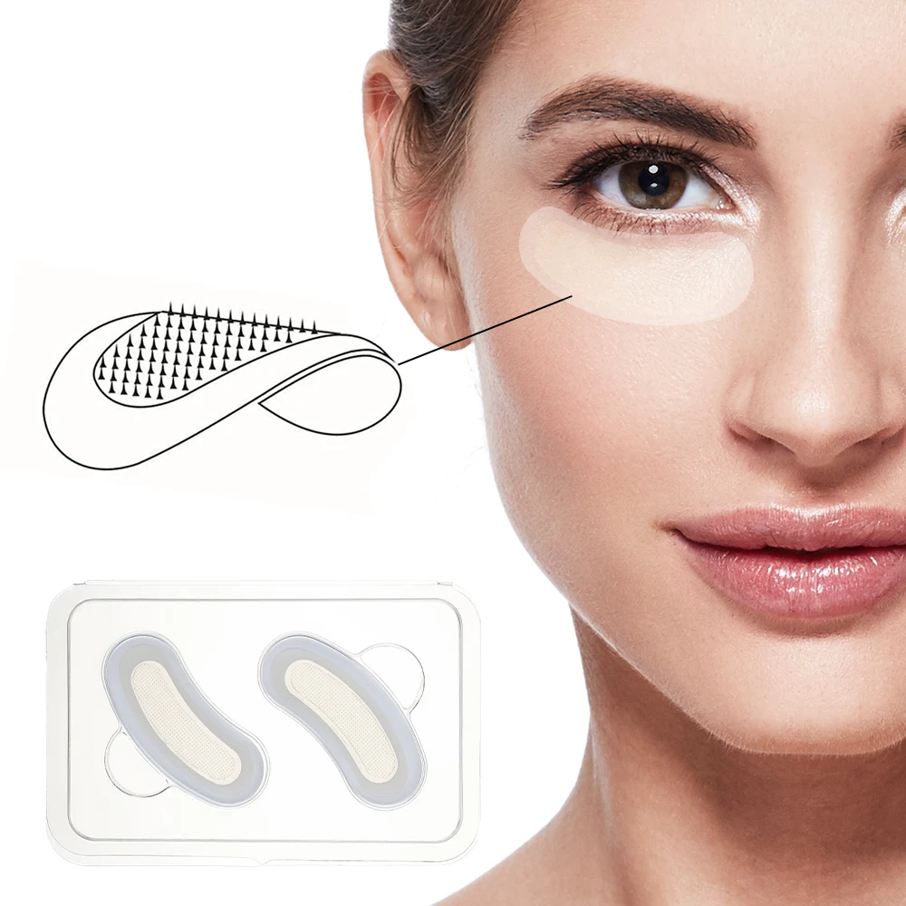 Parches para ojos con microagujas de ácido hialurónico, mascarilla antienvejecimiento para ojeras, almohadillas de Gel hidratantes debajo de los ojos, cuidado de la piel