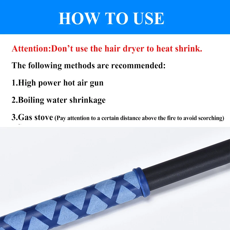 0.2 M/1 M Non-SLIP ความร้อนหดท่อตกปลา Rod DIY 5 สีจับฉนวนกันความร้อนกันน้ํา Racket Handle Grip 15-50 มม.