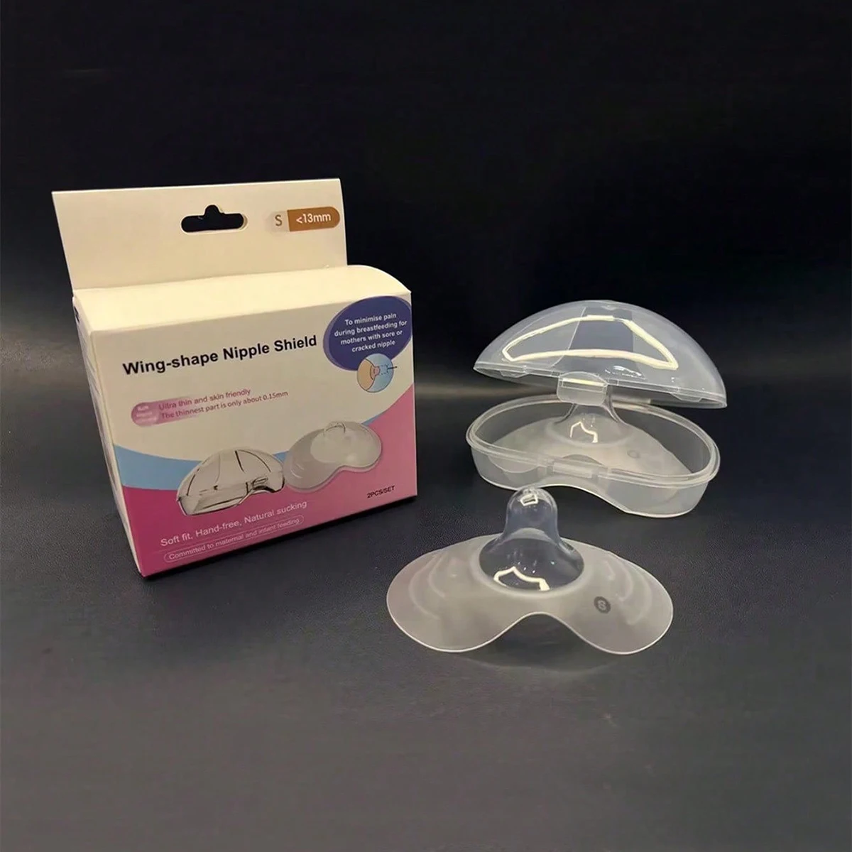 2 unidades/pacote novos protetores de mamilo de silicone com caixa, protetores de mamilo de amamentação, casca macia de mama, capas de mamilo