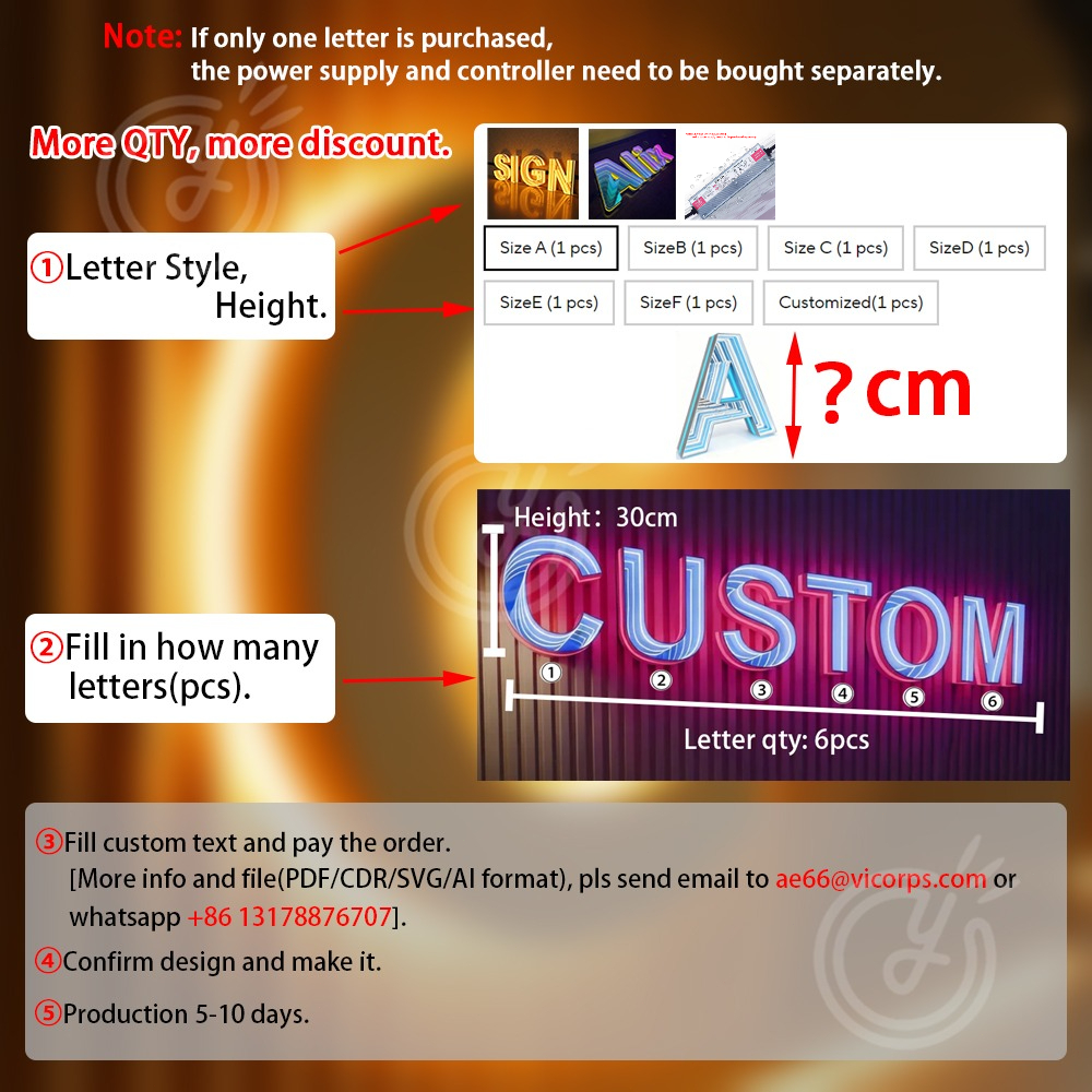 Custom Infinity Mirror Light Up Letters Indoor 3D LED Sign Reception Glowing Wall Decor for Home or Business