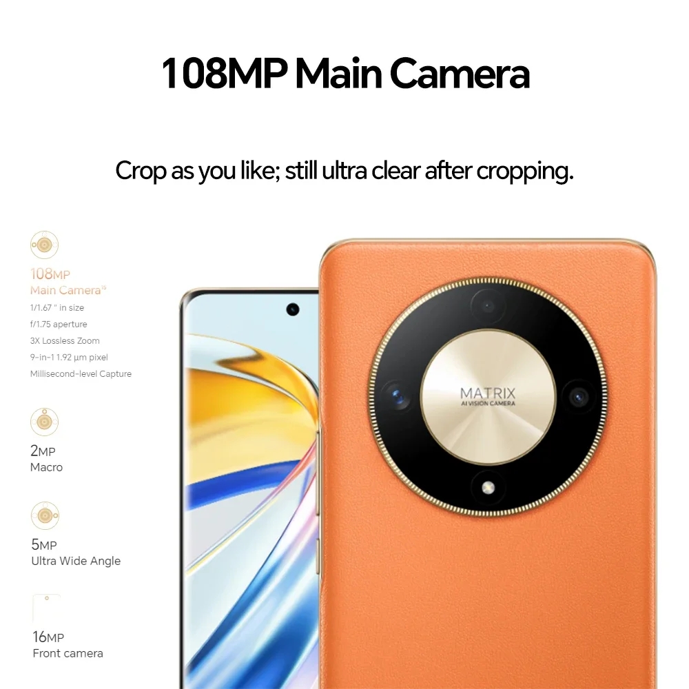 Globale Version HONOR Magic6 Lite 5G 6,78" Anti-Drop 120Hz Display 108MP Dreifachkameras 2-Tage-Akku Android13 Dual SIM