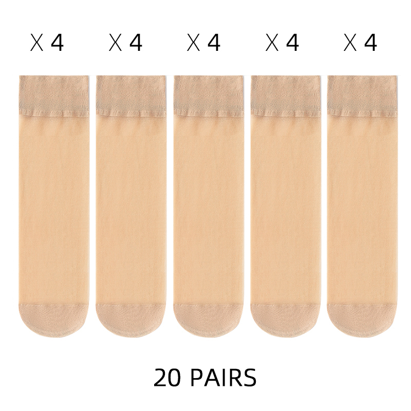 5-20 pares de calcetines de seda de cristal transparente de verano para mujer, calcetines tobilleros de nailon ultrafinos, conjuntos de calcetines cortos antigancho