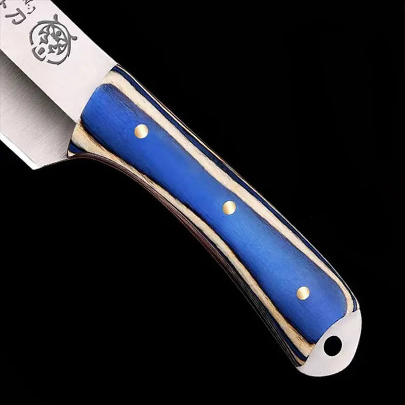 Coltelli multiuso 1pc, coltelli da frutta, coltelli da campeggio per barbecue all'aperto, coltelli da cucina, manici in legno colorato, acciaio 3CR13, fo