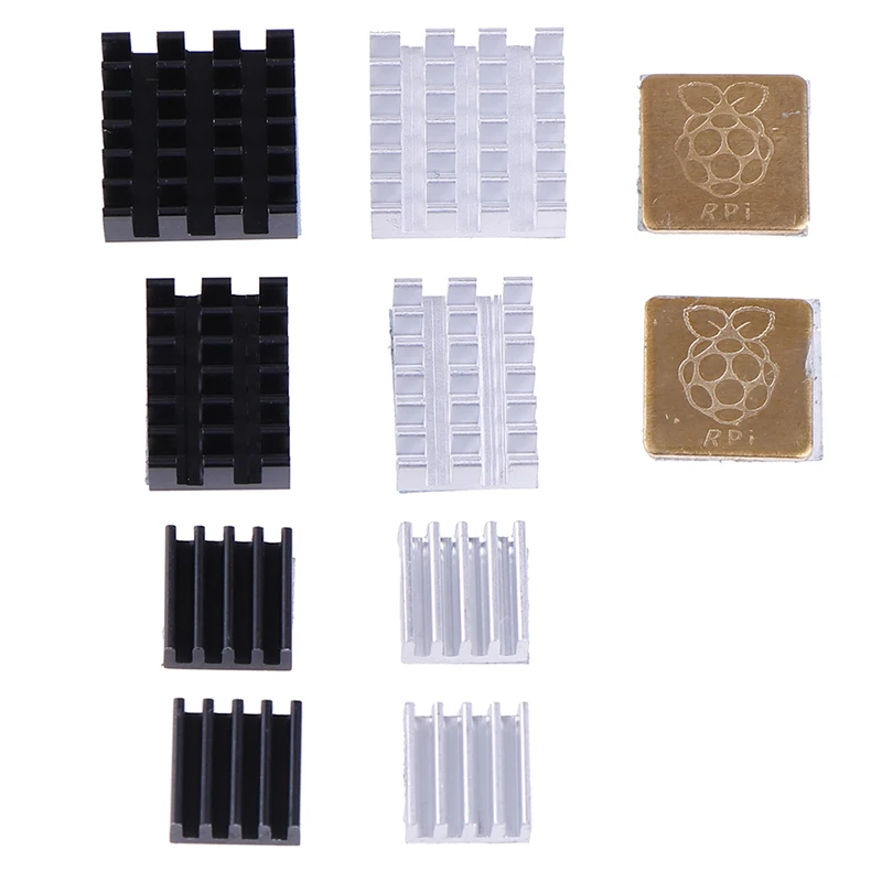 5Pcs Voor Raspberry Pi 2/3/4 3B + 4B Aluminium Heatsink Radiator Cooler Kit Voor Raspberry Pi 4 (Goud)