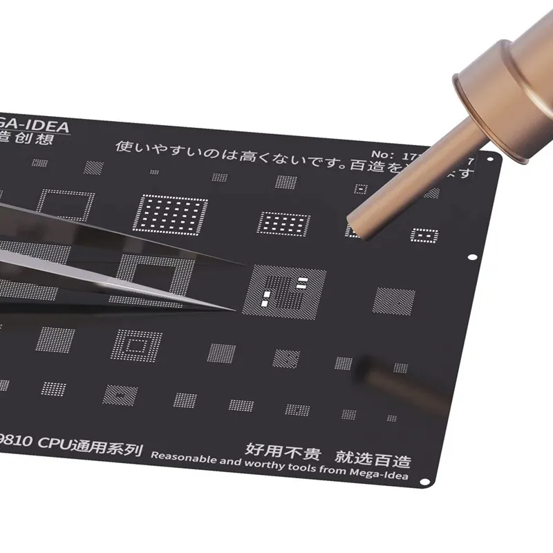 QIANLI MEGA-IDEA 黒 BGA リボールステンシル 0.3 0.35 0.4 0.5 ミリメートル多機能ユニバーサル植栽錫鋼メッシュ