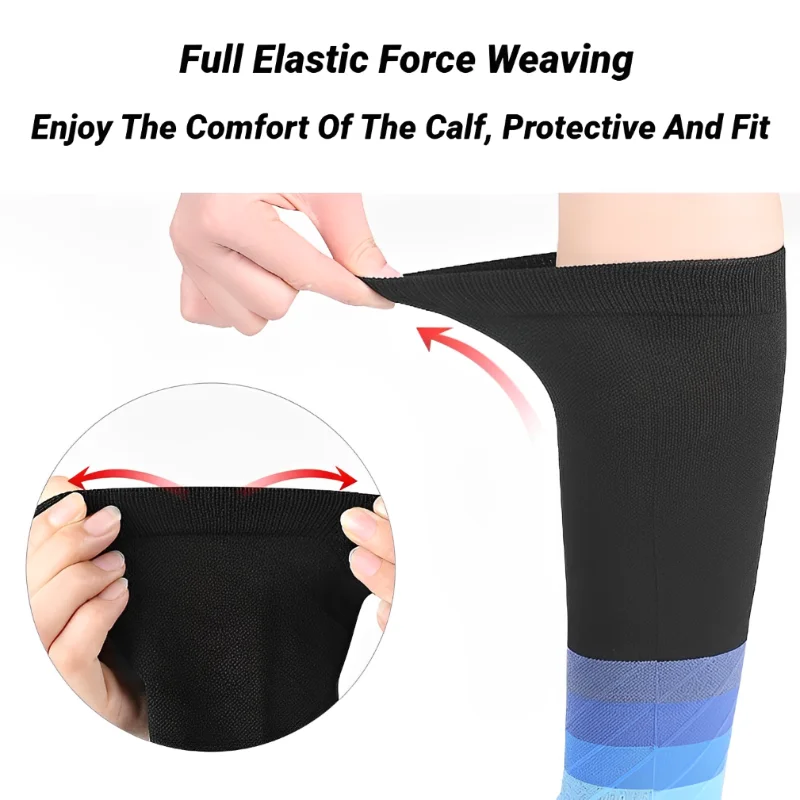 1 paio di maniche a compressione per polpacci da calcio, calzini da corsa per gamba, per stecca tibia, uomo, donna, vene varicose, affaticamento, basket