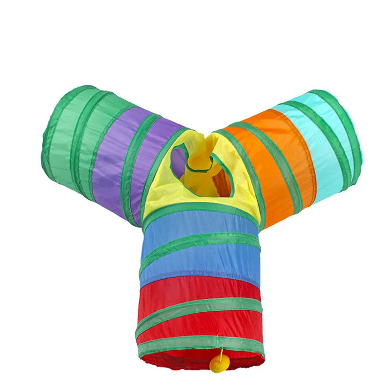 Tunnel pliable pour animaux de compagnie, tube pour chat, jouet de jeu pratique, tunnel étendu, jouets d'intérieur et d'extérieur pour chiots et chatons, exercice de puzzle, cachette