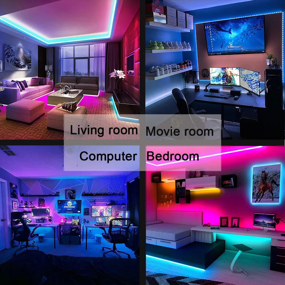 Bande lumineuse LED Bluetooth USB 5050 SMD 5V USB RGB, ruban de lampe LED Flexible, auto-adhésif, décoration de Diode de bureau TV