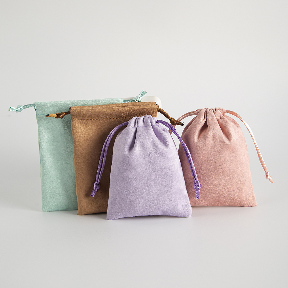 10 Uds. Bolsas con cordón de franela de terciopelo bolsa de regalo de joyería pequeña 5x7cm 7x9cm 8x10cm recuerdos de boda de Navidad para invitados saco de dulces