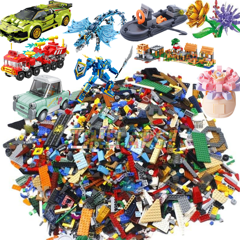 Bloques de construcción MOC DIY de 1500g, montaje aleatorio, piezas básicas a granel, bloques de modelo clásico, juegos creativos de ciudad, juguetes educativos para niños, regalo