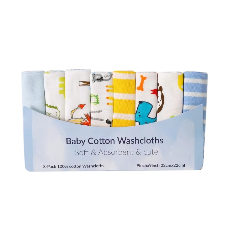 8 Pcs Pacote de Cores Diferentes Algodão Recém-nascido Saliva Toalha Toalha De Enfermagem Baby Wipe Lenço Toalha