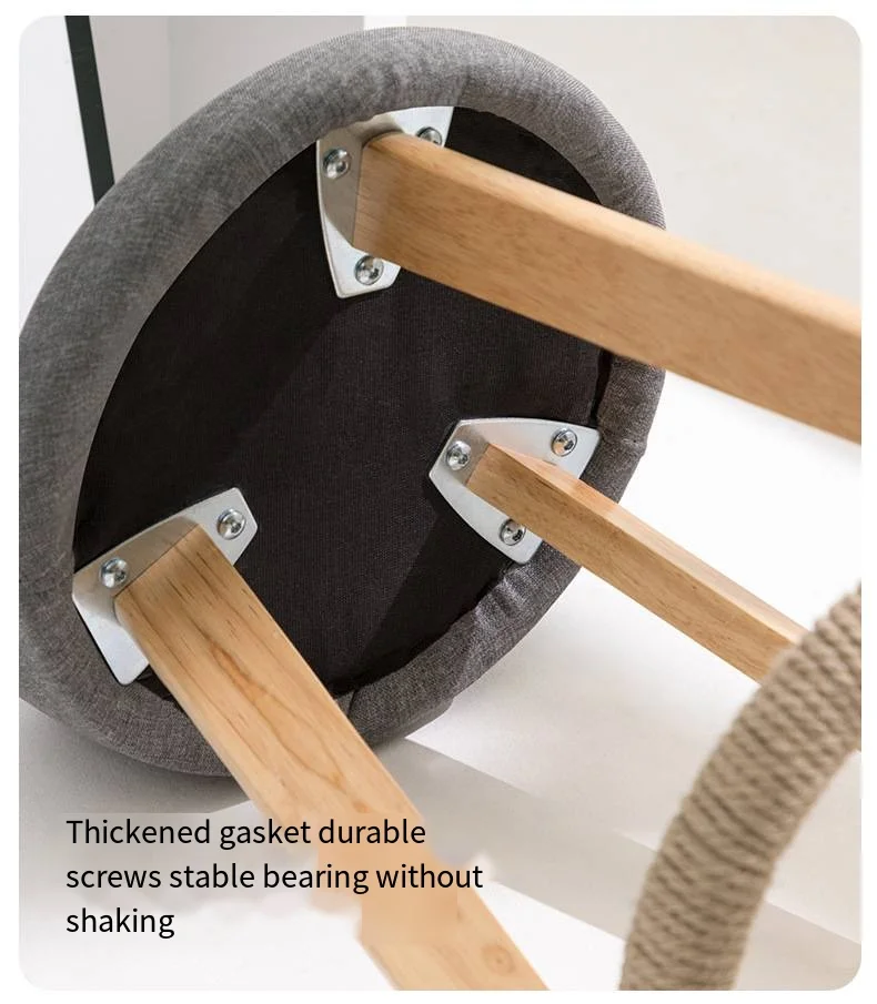 Bar Height Bar Stools Without Back Wooden Tall Stools for Kitchen Island Modern Bar Chairs Cotton and Linen Barstools  Furniture