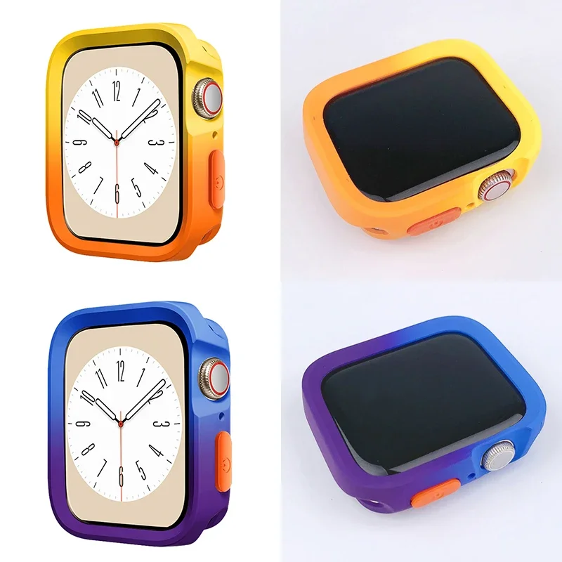 เคสป้องกันหน้าจอสำหรับนาฬิกา Apple 45มม. 41มม. 44มม. 40มม. TPU อุปกรณ์เสริม42มม. 38มม. iWatch Series 8 7 SE 6 5 4 3