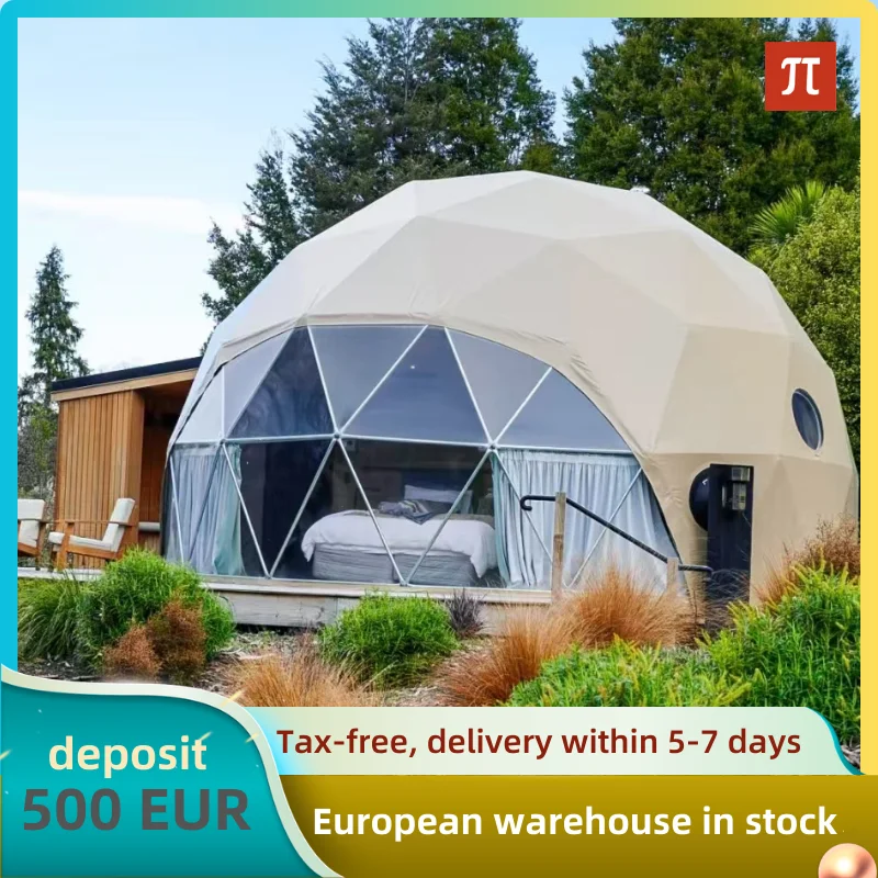 7M ที่กําหนดเองทรงกลมโรงแรมเต็นท์กลางแจ้งโปร่งใส PVC เต็นท์โดม Geodesic บ้านห้องน้ําสําหรับกิจกรรมโรงแรม Campsite
