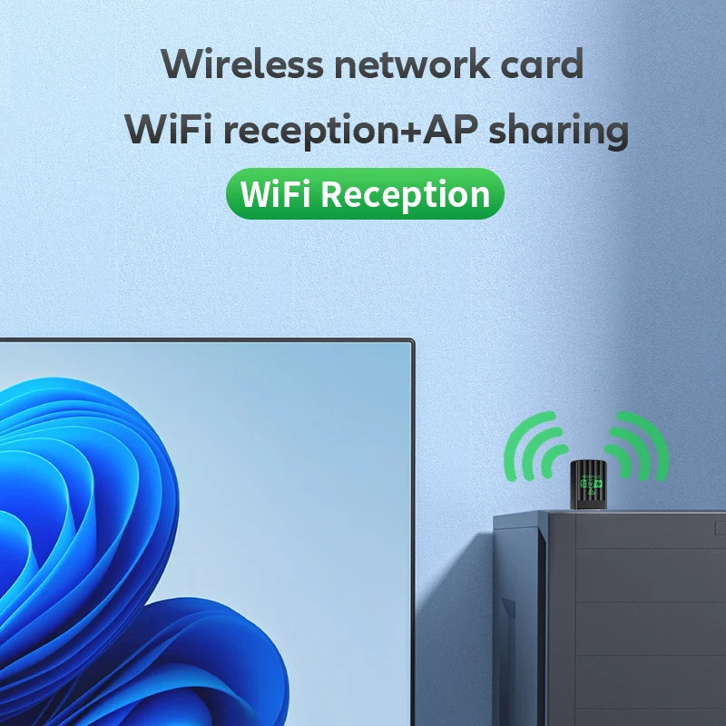 2IN1 Driver Free Network Card WiFi6 Bluetooth 5.4 AX900Mbps Dual Band 2.4G+5GHz Wireless Receiver Adapter For PC Laptop Win10/11