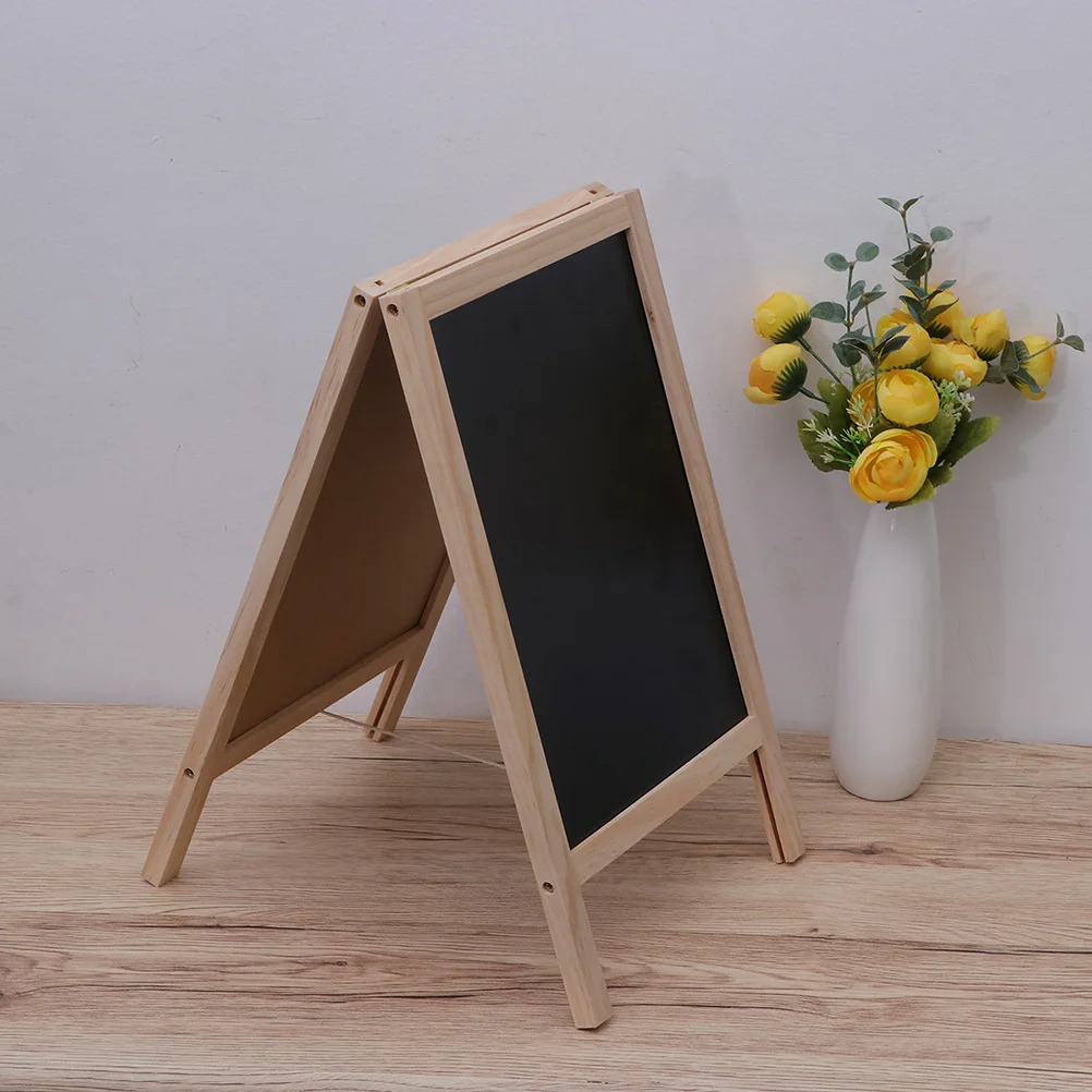 Double Size Mini Chalkboards With Stand Wood Frame Blackboard Signs Message Board Easel Display Advertising For Bar Counter