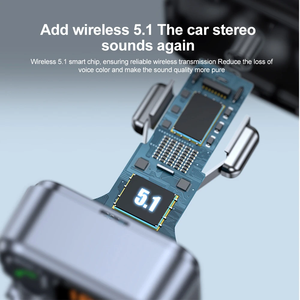 Bluetooth 5.1 FM-zender Autolader 20W PD USB-C Snellader Autoradio met microfoon voor draadloos handsfree bellen MP3-speler