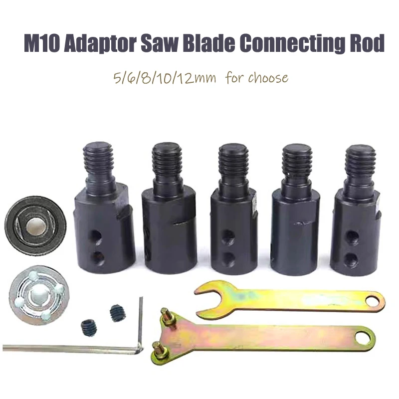 Adaptador M10 de 5/6/8/10/12mm, hoja de sierra, biela, eje, conector de mandril, amoladora angular, accesorios de acoplamiento de eje