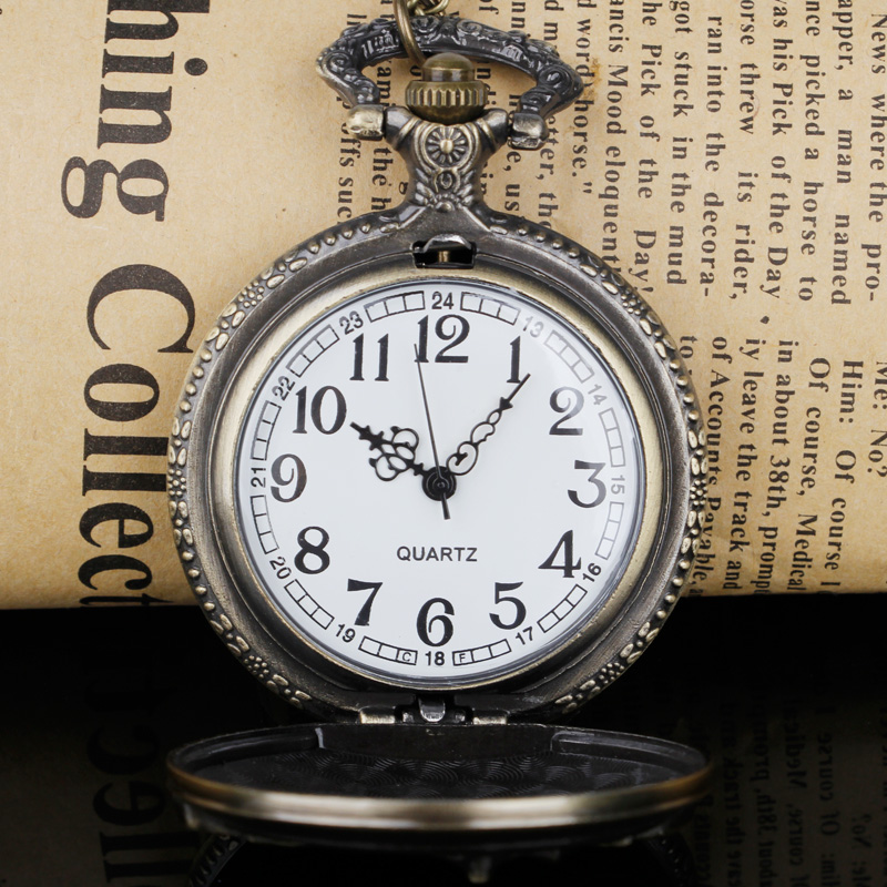 Vintage bronze motocicleta design elegante vintage relógio de bolso coleção decorado presente colares para homem e mulher