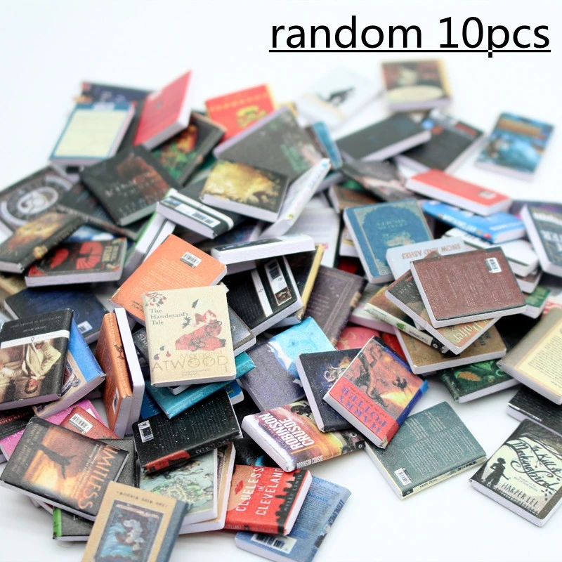 10PCS 1:12 Dollhouse Miniature Magazines Books Novels Model Dolls House Scene Decor Accessories Doll Accessories