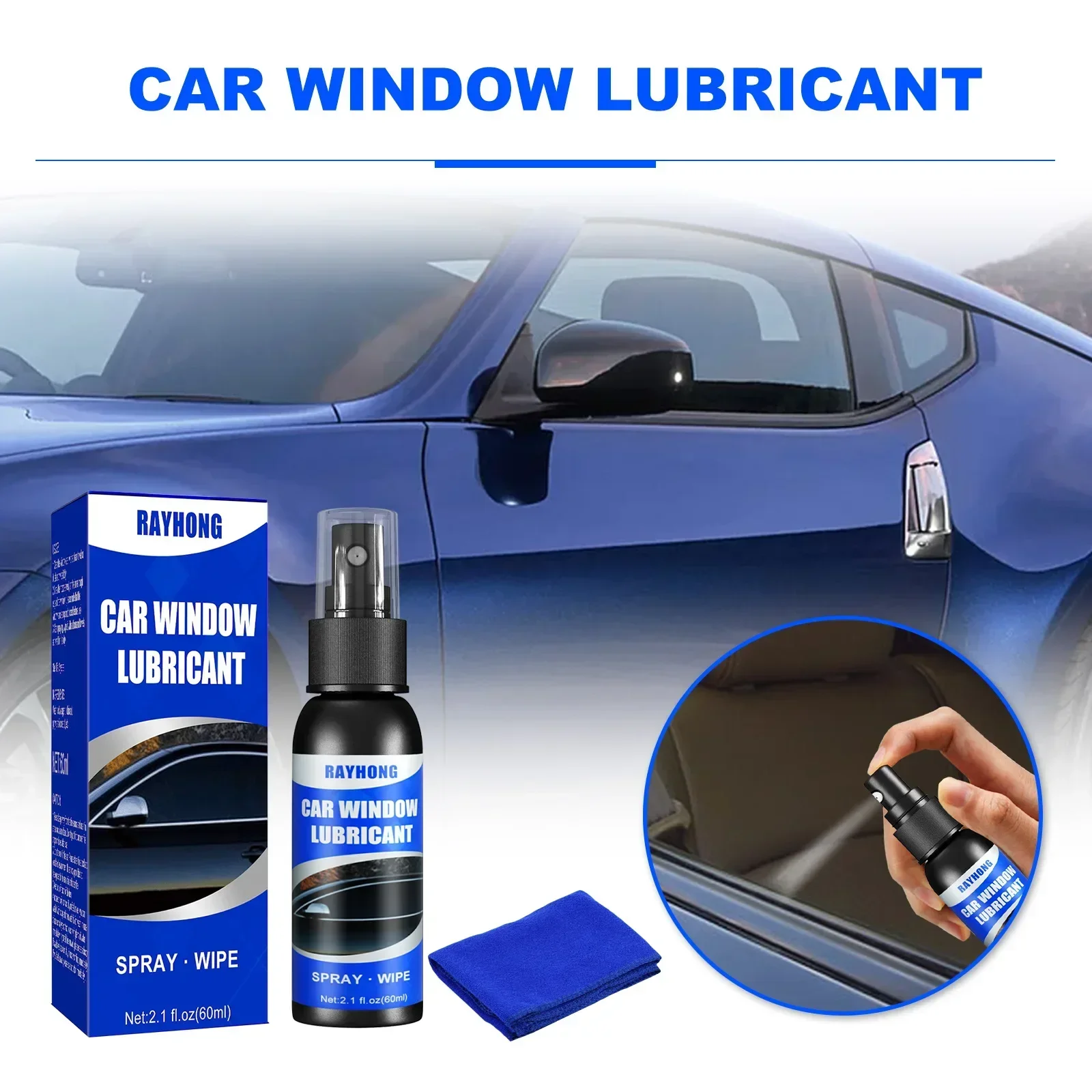 Lubrificante para janela de carro 60ml, tira de borracha para porta de carro, manutenção de suavização, elimina o ruído, ferramenta universal de reparo de produtos automotivos